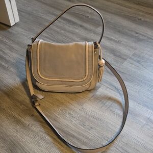 Gray Leather Shoulder Bag